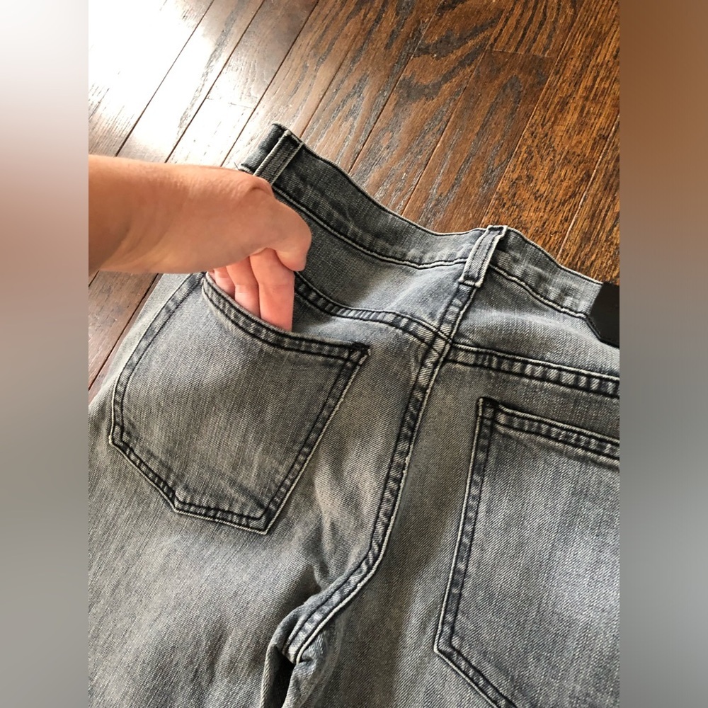Proenza Schouler Womens 27 Blue/Gray Acid Wash PS-J2 5-Pocket Cropped Fray Jeans - Picture 14 of 16